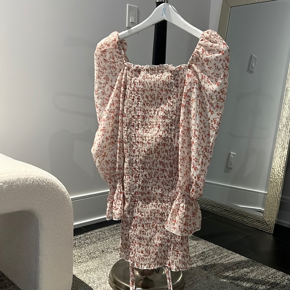 Floral puffy sleeve Dress
